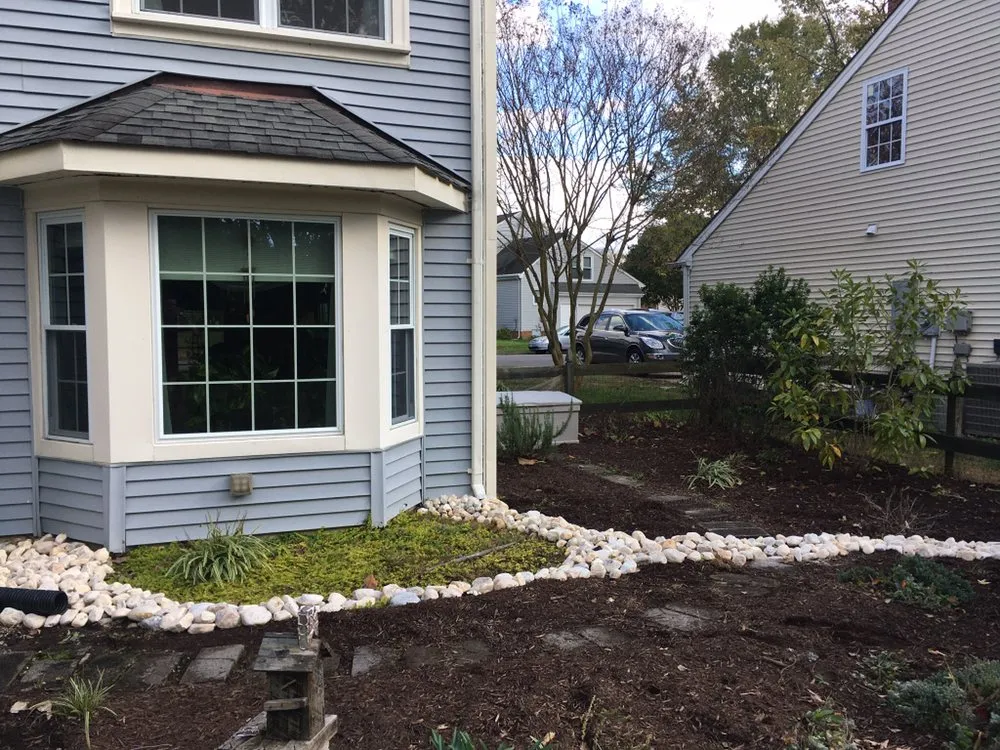 Local landscape installation for residential properties in Carrsville, VA by Drew’s Food Forest & Edible Landscaping