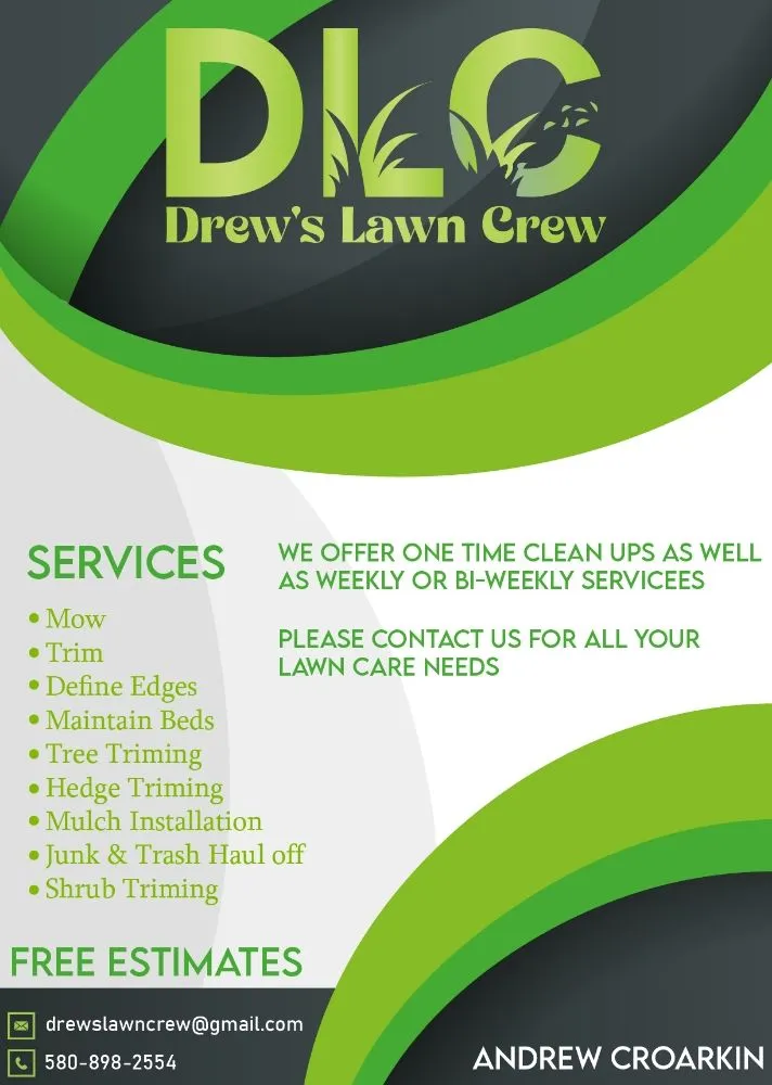 Reliable lawn mowing service in Bokchito, OK - Drew's Lawn Crew