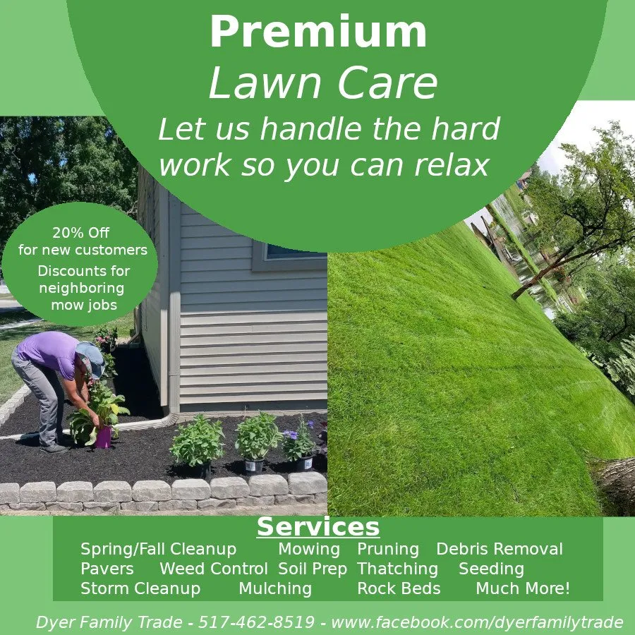 Professional lawn care service in Coldwater, MI by Dyer Family Trade
