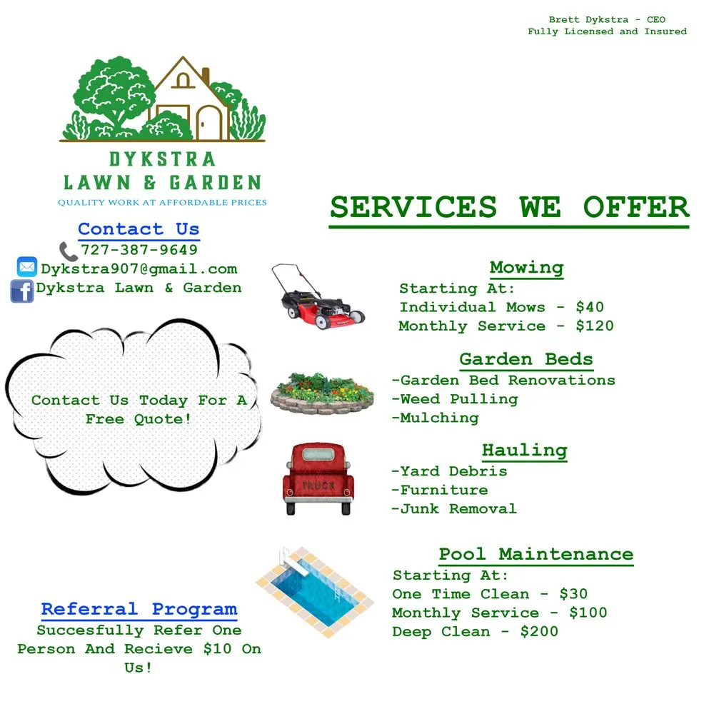 Custom landscaping services for outdoor upgrades across Port Richey, FL - Dykstra Lawn & Garden
