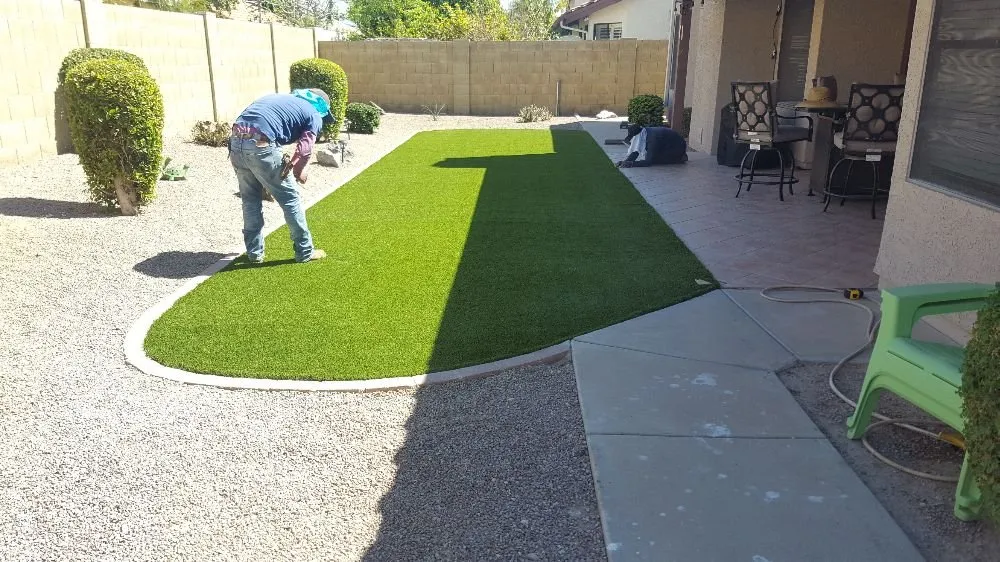 Professional yard maintenance with custom design in Peoria, AZ by E & S Landscaping Services