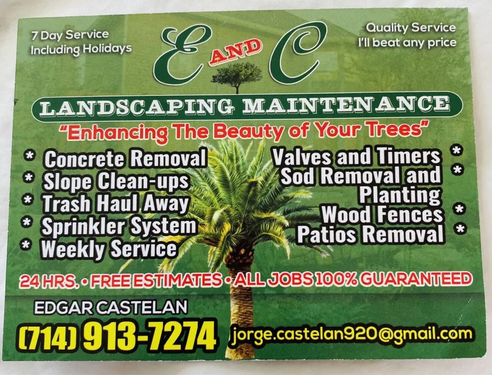Expert lawn care service in Laguna Niguel, CA by E and C Landscaping Maintenance