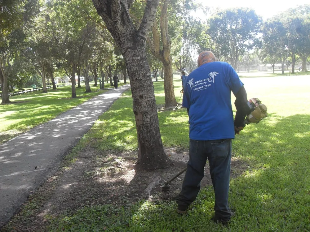 Custom lawn mowing service for residential properties in Miami, FL by E Rodriguez Landscaping