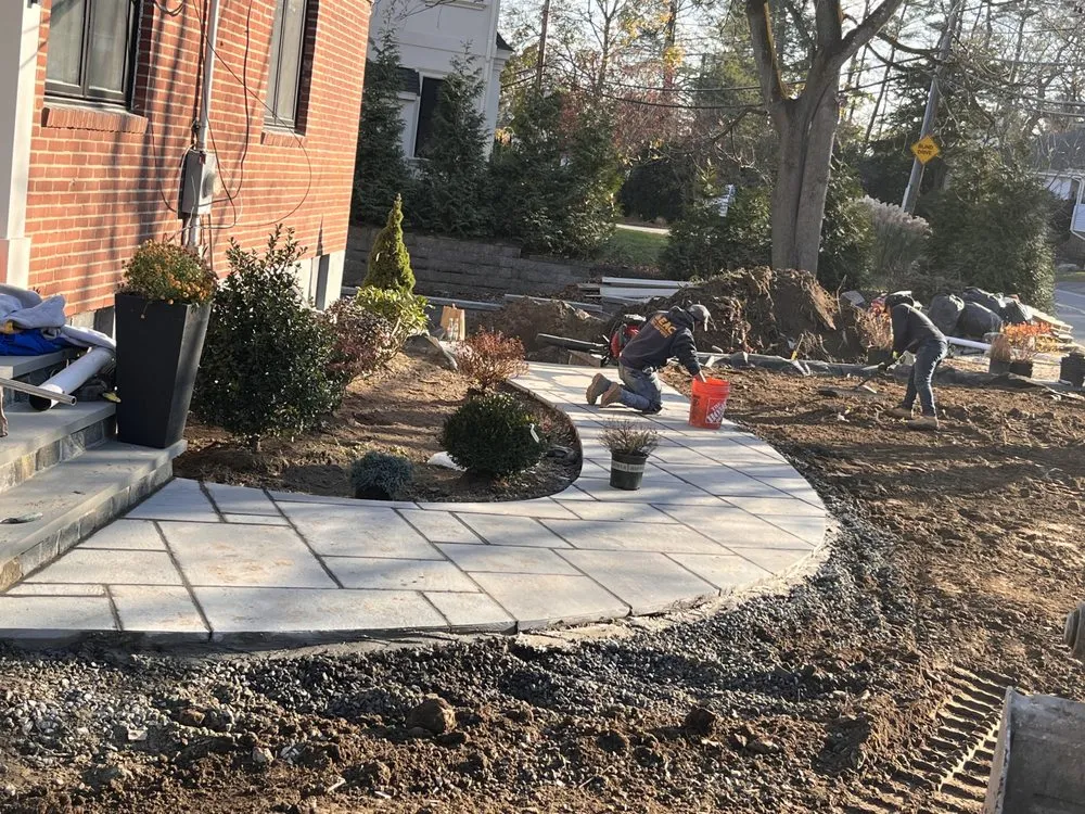 Professional landscape installation in Lynn, MA by EAC Masonry and landscaping