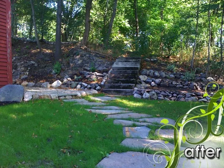 Custom outdoor landscaping in North Reading, MA - Earth Stone and Water