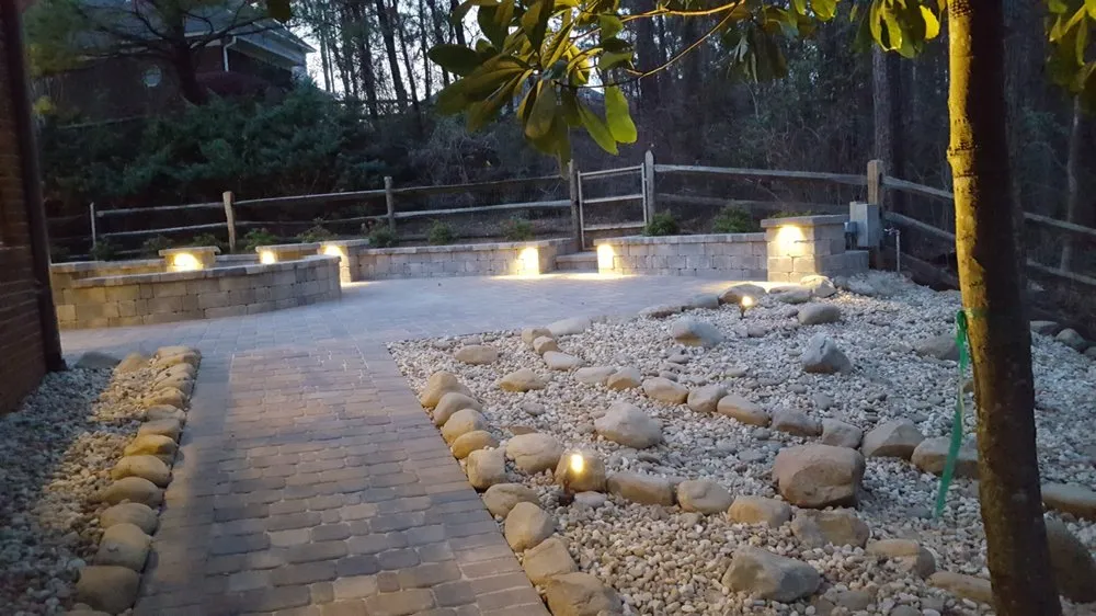 Custom landscape installation in Fortson, GA by Earthworks Landscape