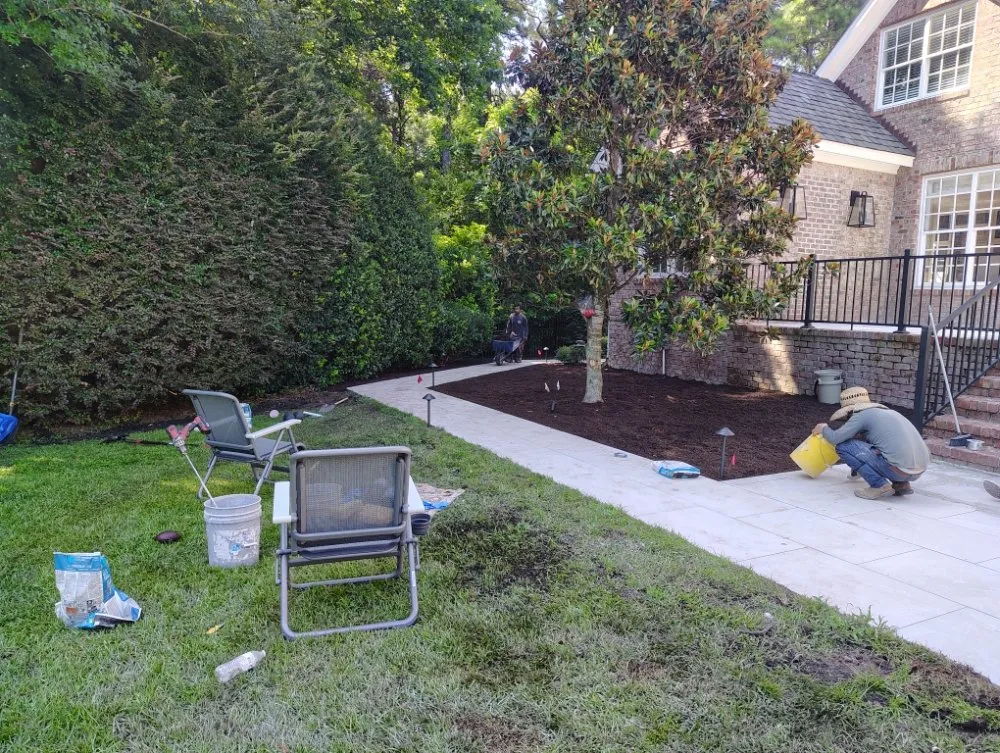 Professional lawn care service in Atkinson, NC by East Coast Landscapes and Concrete