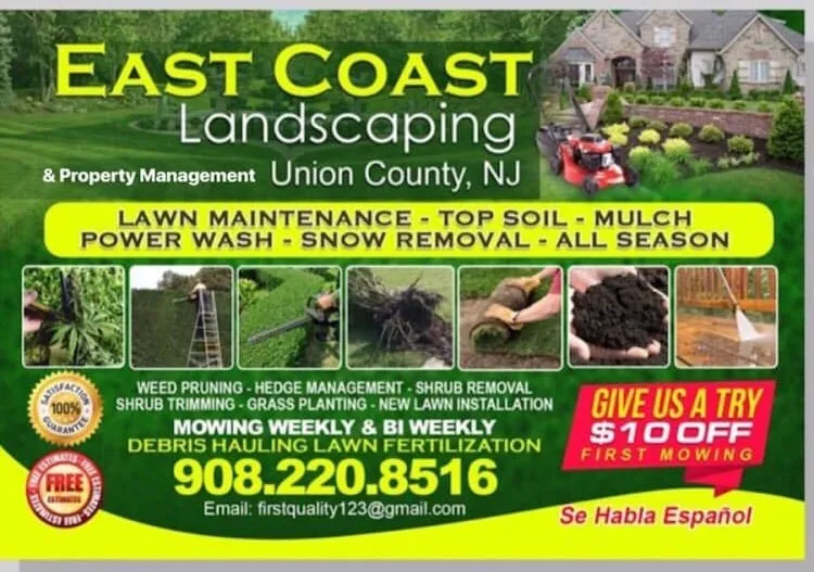 Custom residential landscaping for residential properties in Elizabeth, NJ by East Coast Landscaping & Property Management