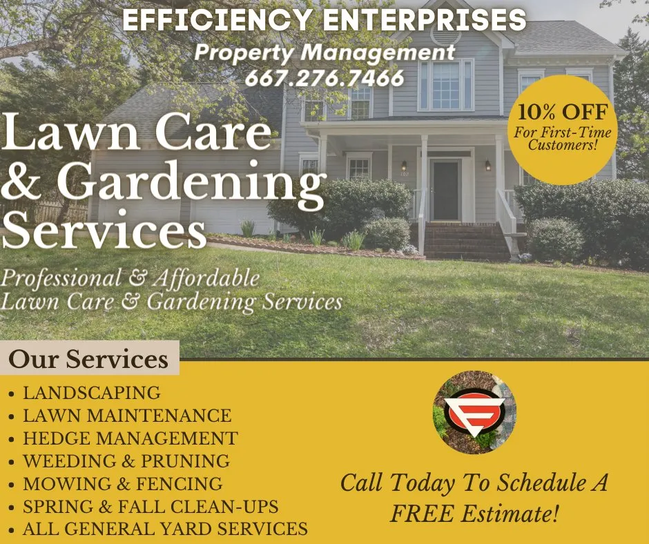 Local lawn care service in Bel Air, MD - Efficiency Enterprises Property Management