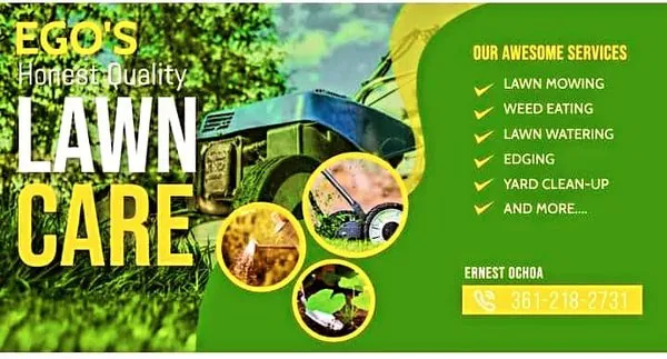 EGO'S Honest Quality Lawncare Logo