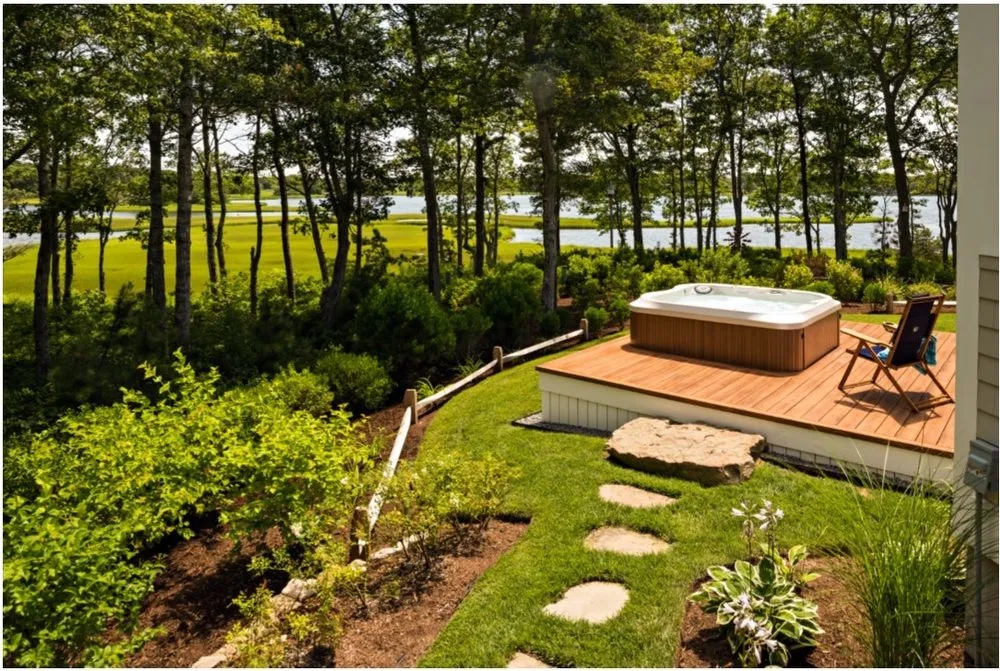 Custom garden landscaping in Hyannis, MA by EJ Jaxtimer Builder