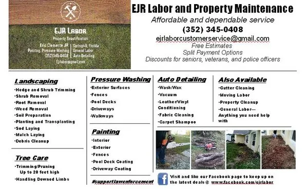 EJR Labor and Property Maintenance Logo