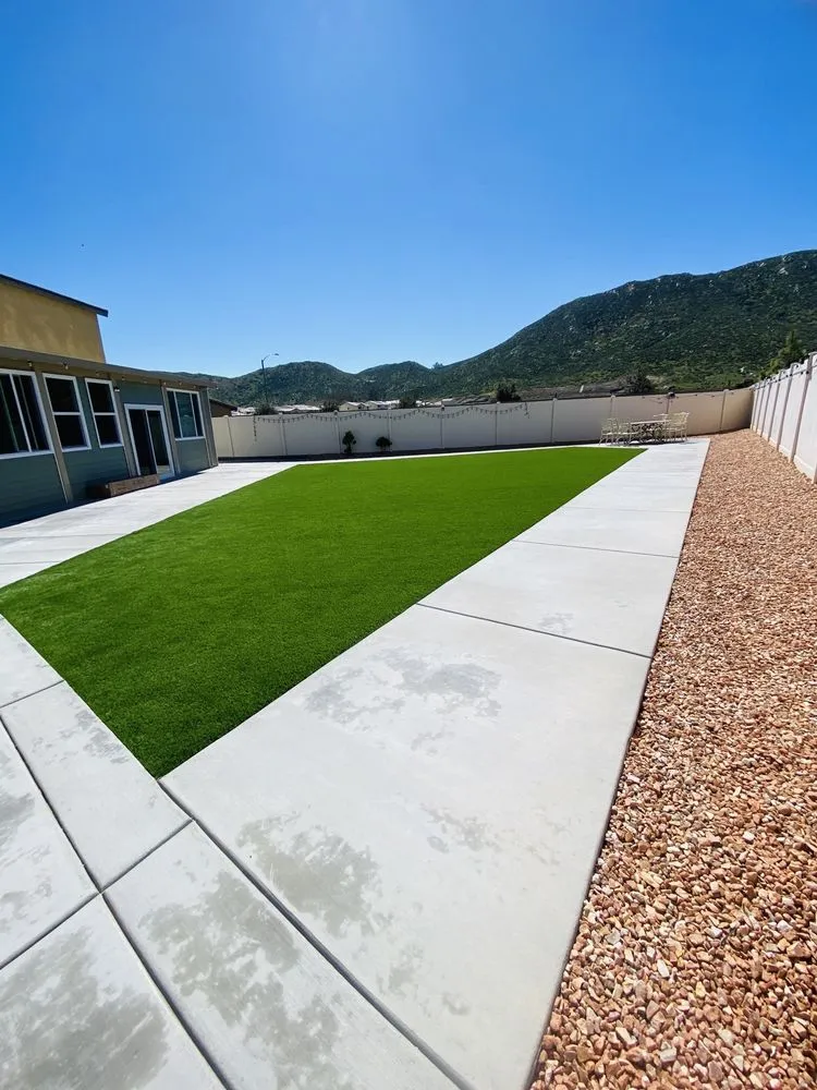Custom landscape installation for residential properties in Hemet, CA by Eli Duran Concrete
