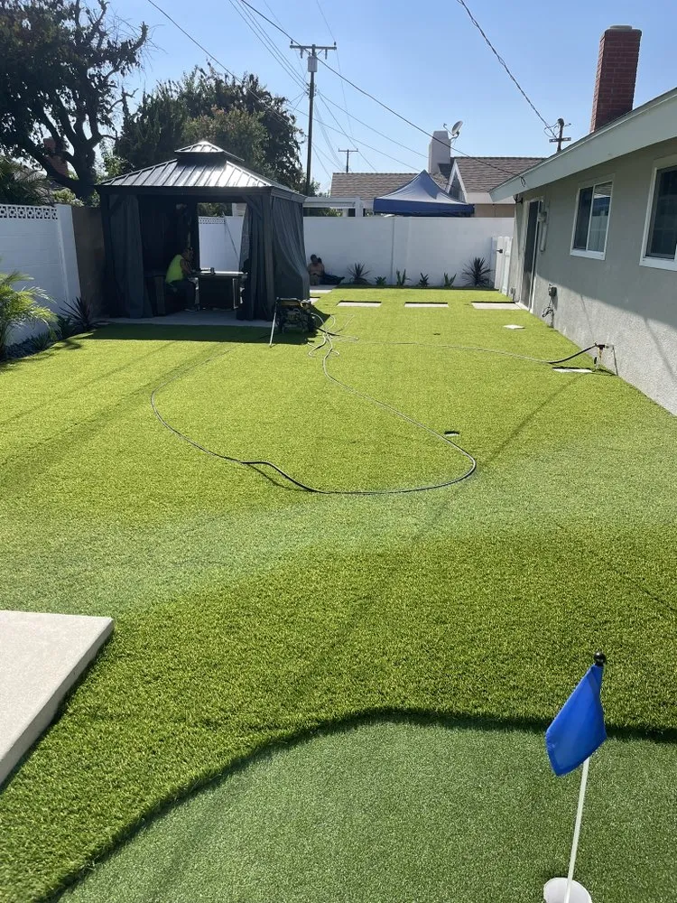 Custom garden landscaping with custom design in Garden Grove, CA by Eli Landscaping