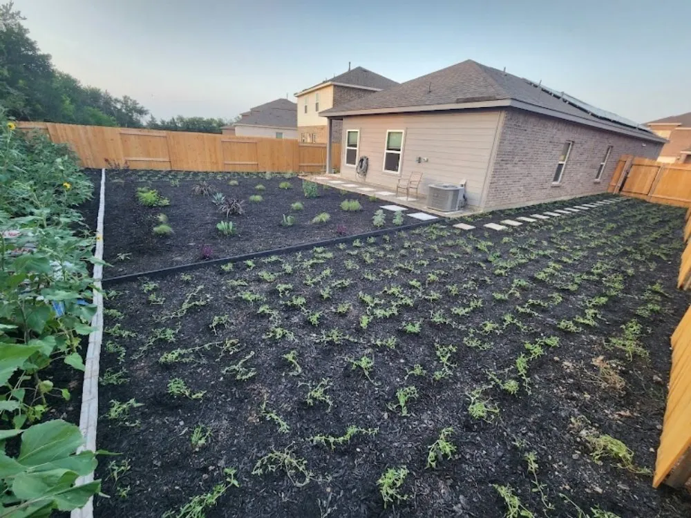 Custom landscape installation with custom design in Princeton, TX by Elite Pros