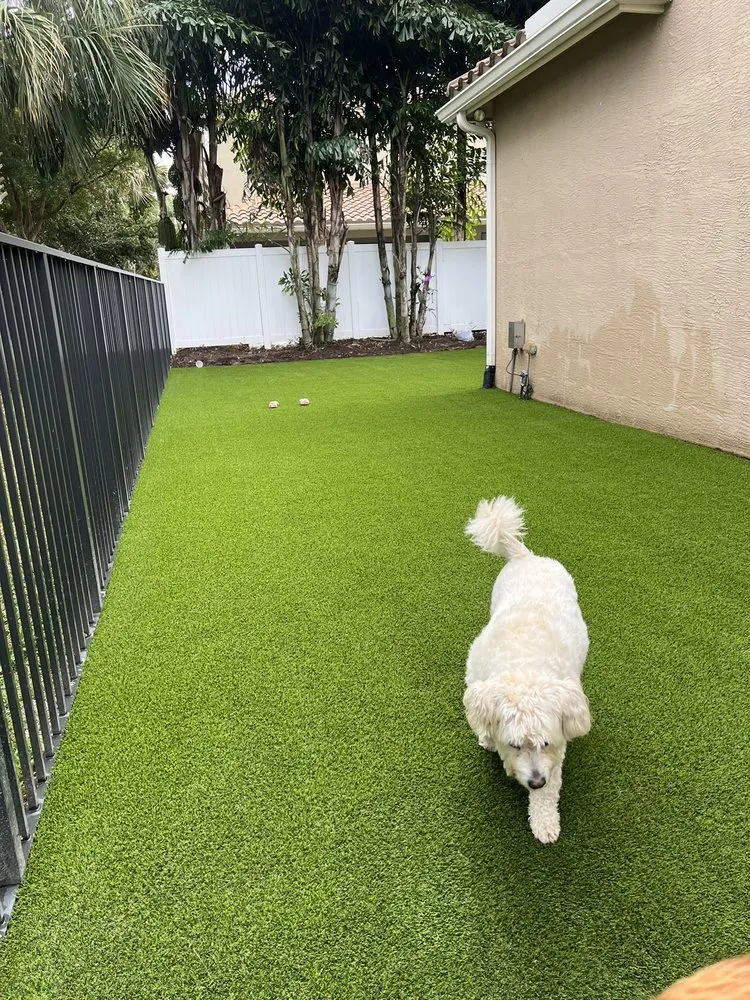 Local landscape installation with custom design in Jupiter, FL by Elite Synthetic Turf