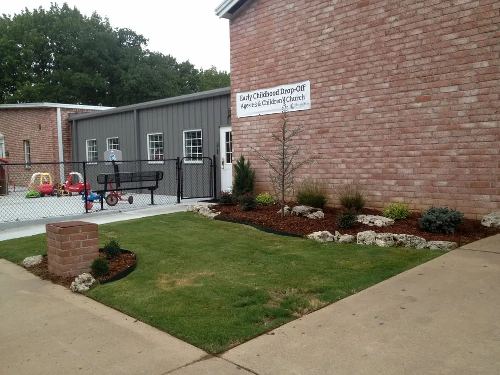 Custom landscape installation in Tulsa, OK by Elm Creek Landscape and Design