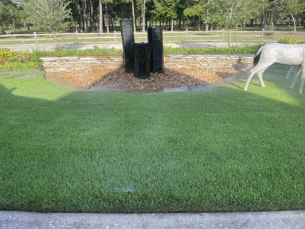 Custom landscape installation with custom design across Beaumont, TX - ELM Lanscaping Services