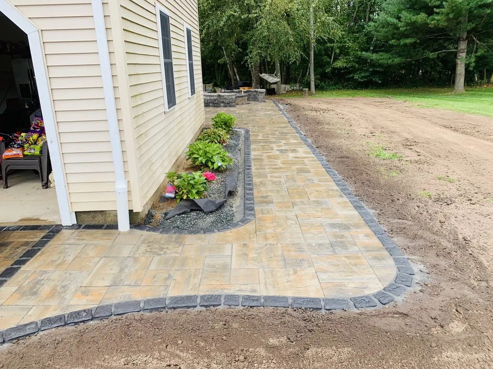 Custom garden landscaping with custom design in Windsor, CT by Elyon Construction and Stoneworks