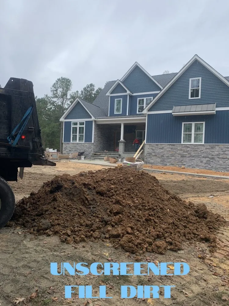 Local landscape installation in Wake Forest, NC - EM Horton Trucking