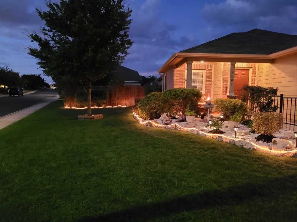 Custom outdoor landscaping in Converse, TX by Emerald Yards