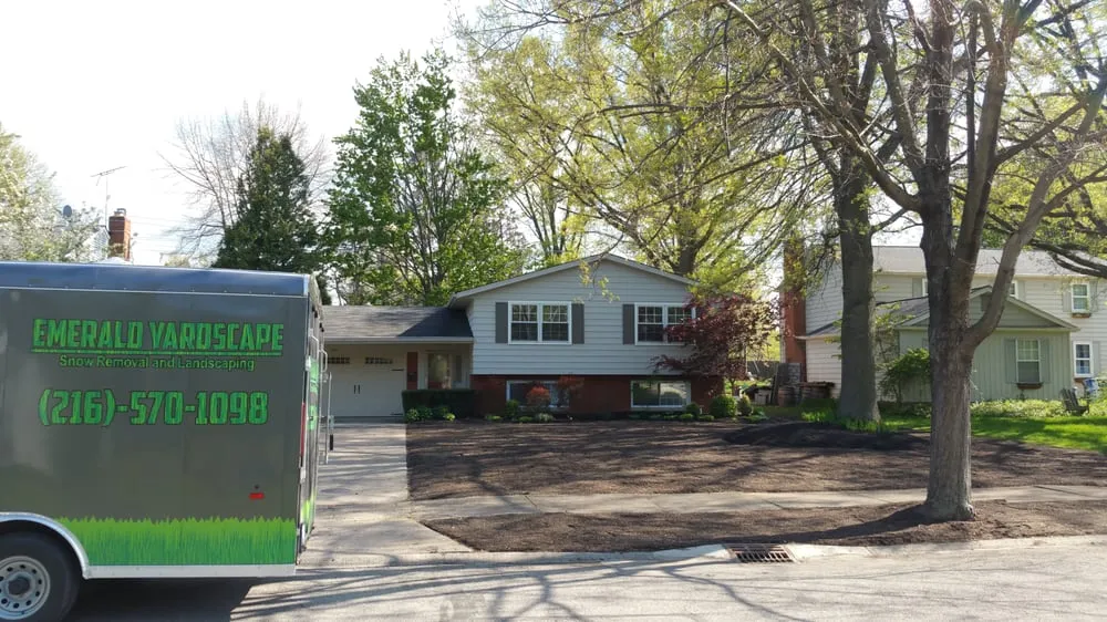 Custom landscape design in Sheffield Village, OH by Emerald Yardscape Snow Removal and Landscaping