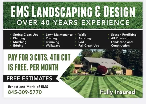 EMS Landscaping and Design Logo