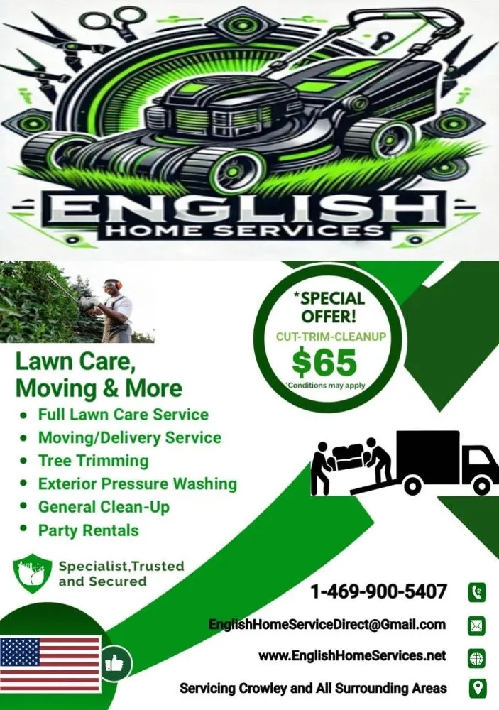 Trusted lawn care service experts serving Crowley, TX - English Home Services