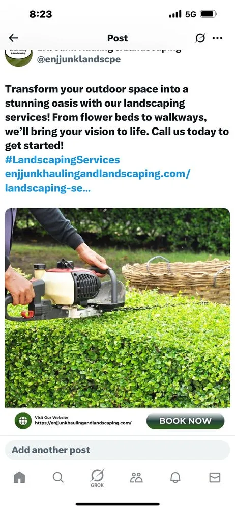 Professional landscaping services in Stockton, CA - Enj Junk Hauling & Landscaping