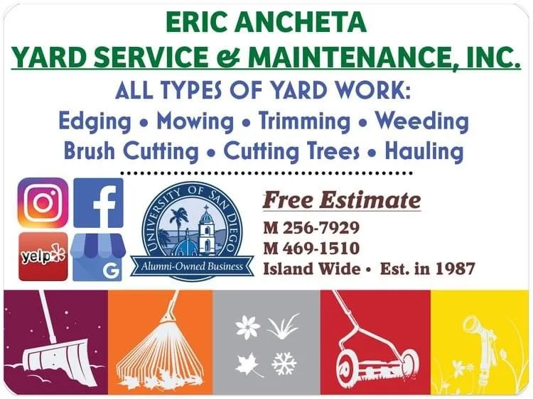Reliable outdoor landscaping in Waipahu, HI - Eric Ancheta Yard Service and Maintenance