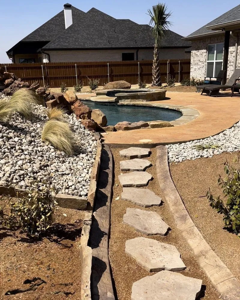 Local landscape installation with custom design in Abilene, TX by Eric The Great Landscaping