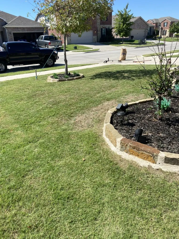 Custom landscape design in Little Elm, TX by Escomos Cuts