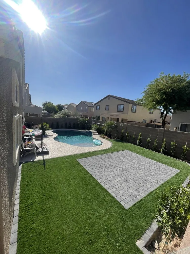 Custom lawn mowing service for beautiful yards in San Tan Valley, AZ by Escoto Family Landscaping