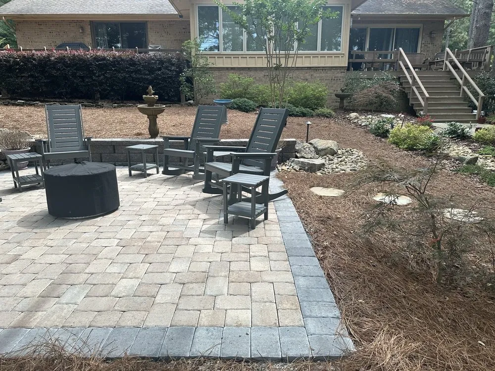 Custom landscape installation in West End, NC by Estrada Landscaping