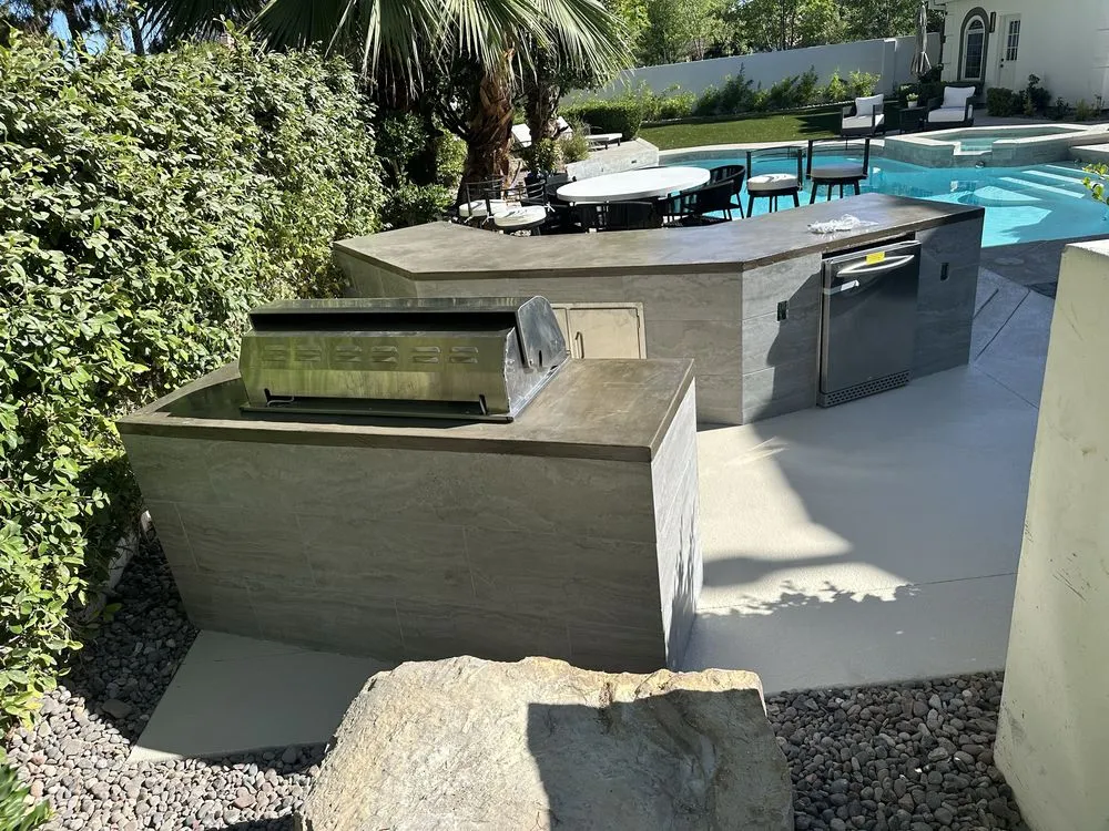 Affordable outdoor landscaping with custom design in Las Vegas, NV by Estrada Lawn Services