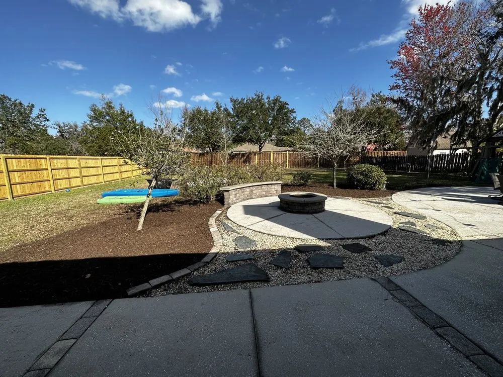 Custom landscape installation with custom design across Fleming Island, FL - Ettinger Lawn and Landscape