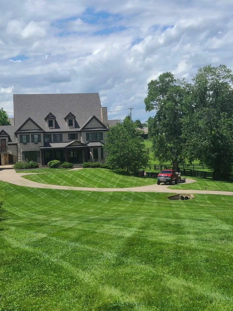 Custom lawn mowing service with custom design in Winchester, KY by Everclean