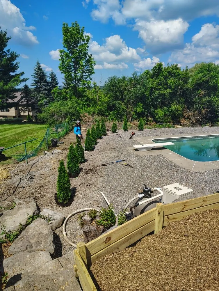Local outdoor landscaping for beautiful yards in East Syracuse, NY by Evergreen landscaping