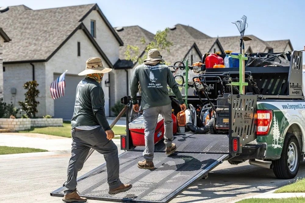 Custom garden landscaping for year-round maintenance in Argyle, TX by Evergreen Lawn & Landscape