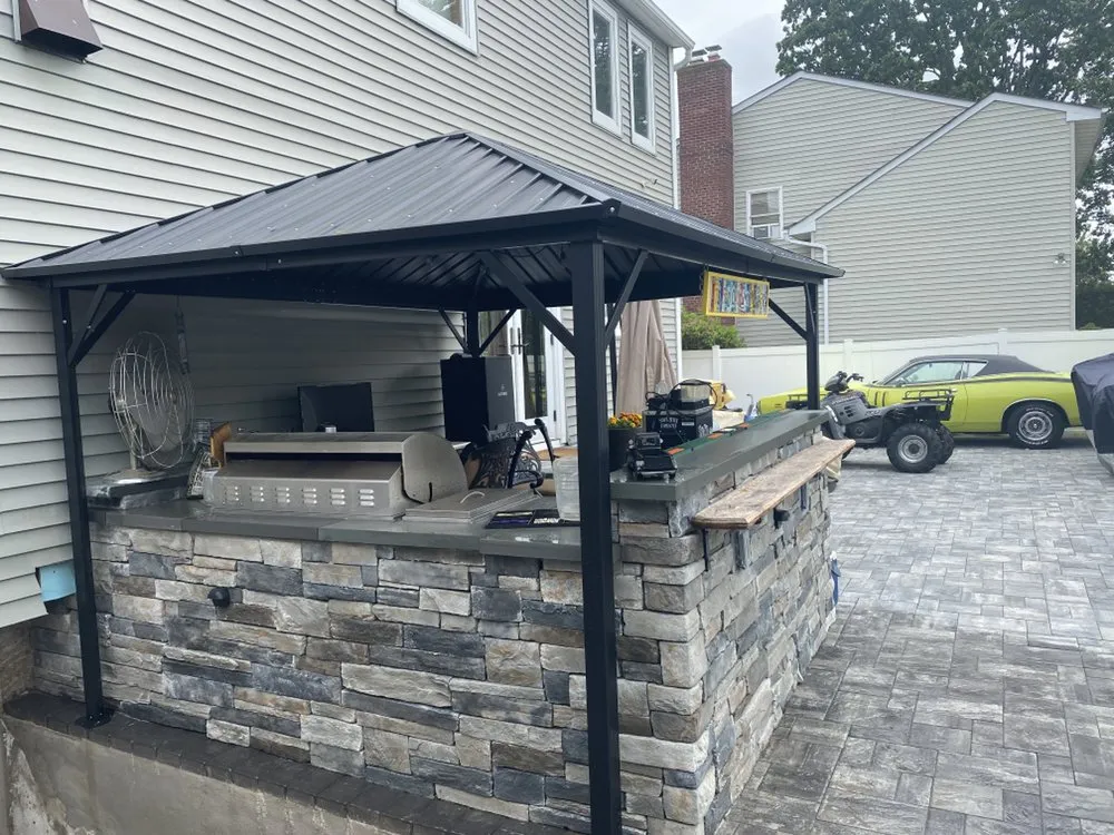 Professional garden landscaping in Copiague, NY by Experience Construction