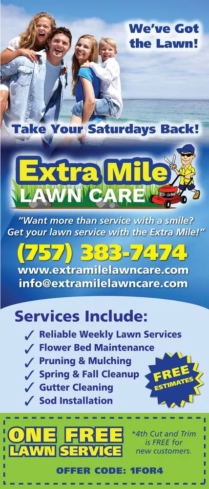 Custom lawn care service with custom design across Virginia Beach, VA - Extra Mile Lawn Care