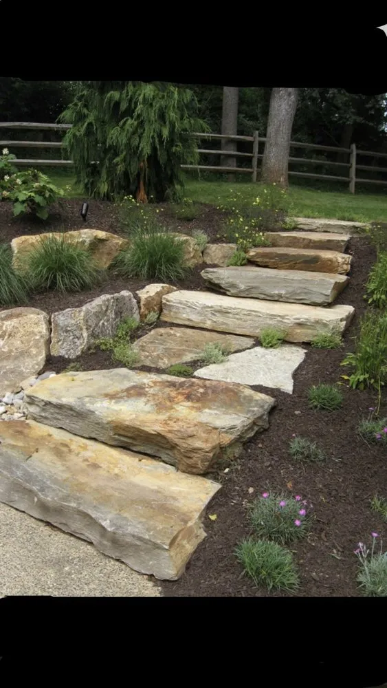 Custom outdoor landscaping with custom design in Glenmoore, PA by Fairview Landscaping