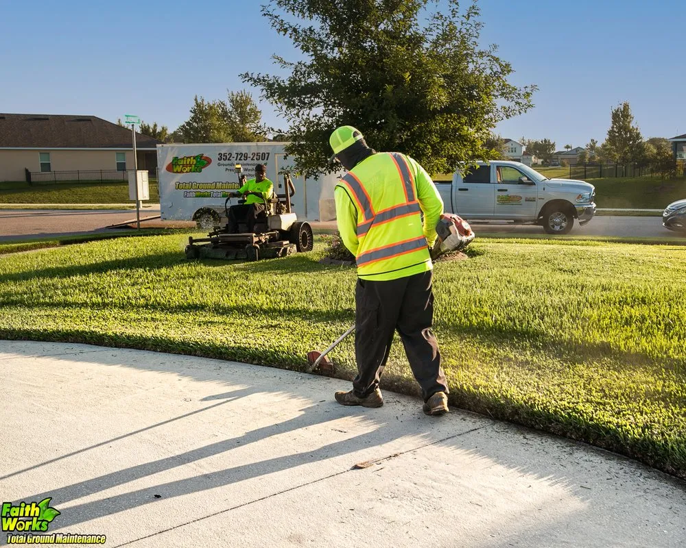 Custom yard maintenance for homes in Mount Dora, FL by Faithworks Total grounds Maintenance