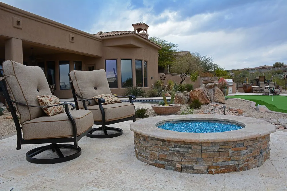 Custom garden landscaping for year-round maintenance in Mesa, AZ by Falcon Landscapes Pavers & Masonry
