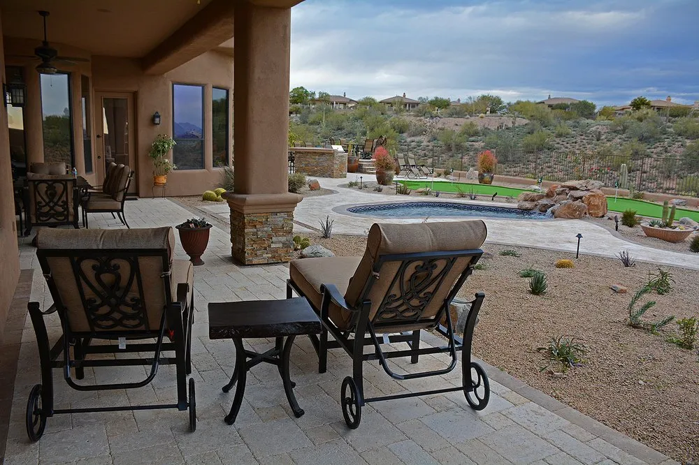 Professional landscape installation for beautiful yards in Mesa, AZ by Falcon Landscapes Pavers & Masonry