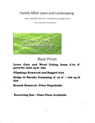 Family Affair Lawn and Landscaping Logo