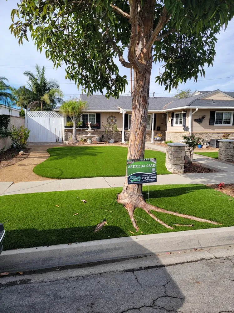 Professional outdoor landscaping in Huntington Beach, CA by Family Turf Wholesalers