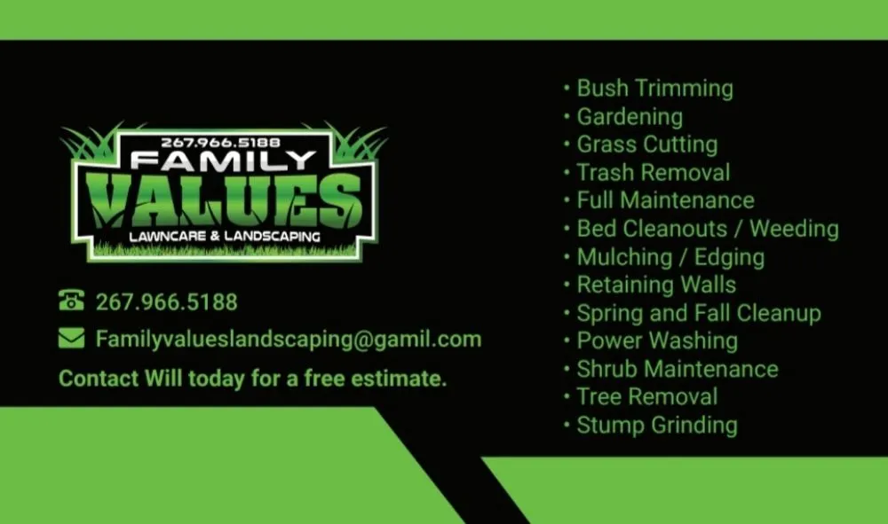 Local landscape installation for beautiful yards in Willow Grove, PA by Family Values Lawncare And Landscaping