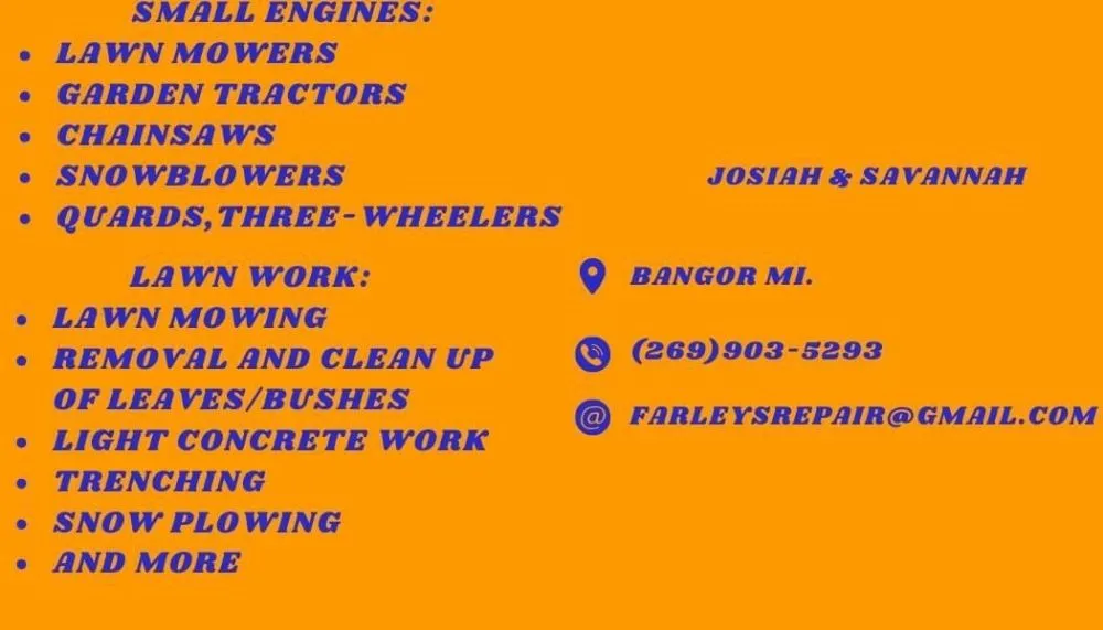 Professional lawn mowing service experts serving Bangor, MI - Farley's Repair and More