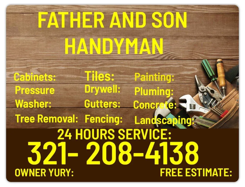 Custom landscaping services experts serving Kissimmee, FL - Father and son handyman